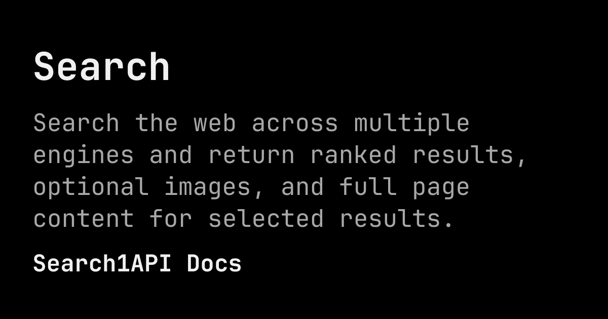 Search | Search1API Docs
